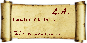 Lendler Adalbert névjegykártya
